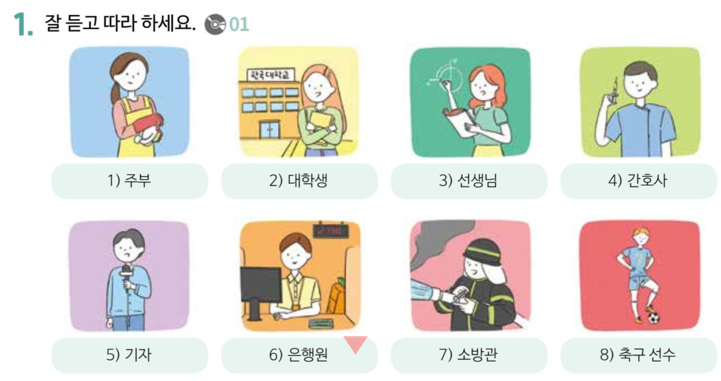 vocabulario de libro de conversaci[on del Instituto Sejong